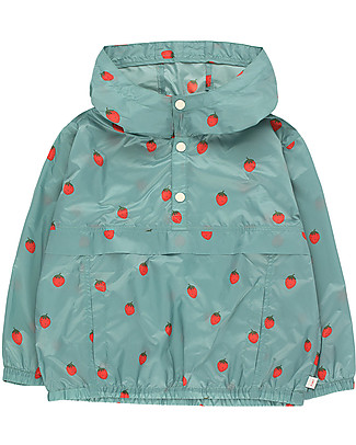 Tiny Cottons Windbreaker Strawberry, Sea Green/Red - with Hood Jackets