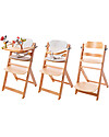 Tiny Love Boho Chic Wooden 3-in-1 Evolutive Highchair - The Highchair that Grows with your Baby with 2 Toys Included High Chairs