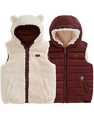 Toastie Kids Reversible Sherpa Gilet - Conker&Biscuit Sherpa - Eco friendly and Super Cute Coats