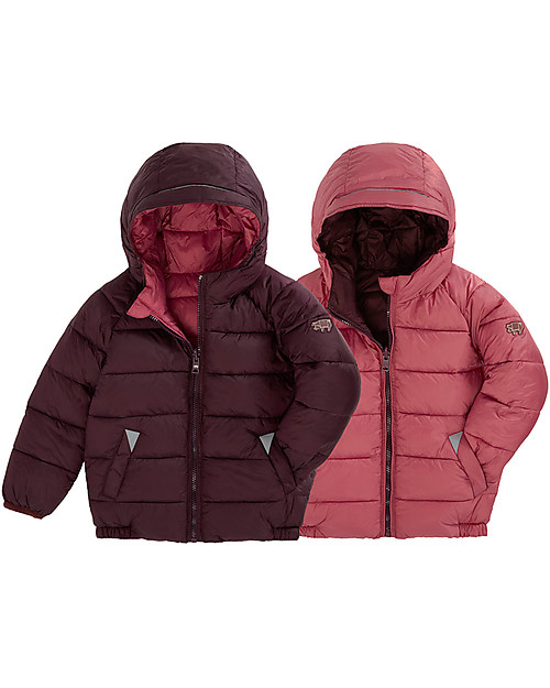 Toastie Kids Sustainable Reversible Puffer Jacket - Cherry&Rose Pink - Eco Down Fill Down Jacket