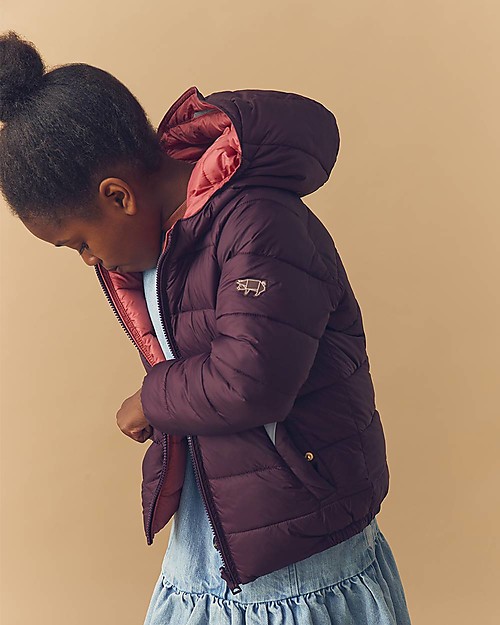Toastie Kids Sustainable Reversible Puffer Jacket - Cherry&Rose Pink - Eco Down Fill Down Jacket