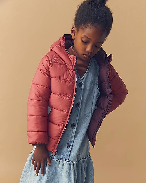 Toastie Kids Sustainable Reversible Puffer Jacket - Cherry&Rose Pink - Eco Down Fill Down Jacket