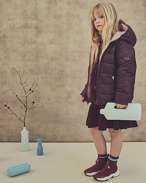 Toastie Kids Sustainable Reversible Puffer Jacket - Cherry/Blossom - Eco Down Fill Down Jacket