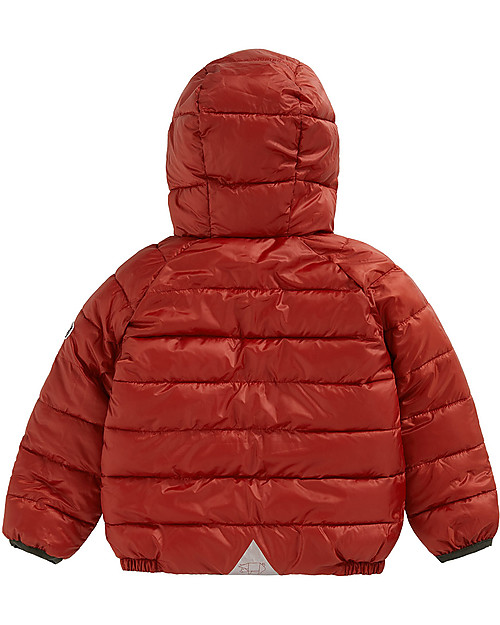 Toastie Kids Sustainable Reversible Puffer Jacket - Khaki/Parsimmon - Eco Down Fill Down Jacket