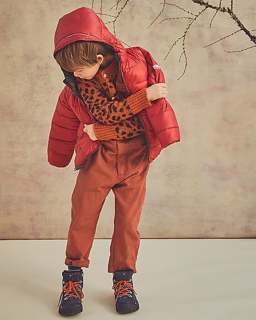 Toastie Kids Sustainable Reversible Puffer Jacket - Khaki/Parsimmon - Eco Down Fill Down Jacket