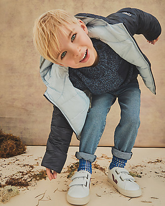 Toastie Kids Sustainable Reversible Puffer Jacket - Ocean/Sky - Eco Down Fill Coats