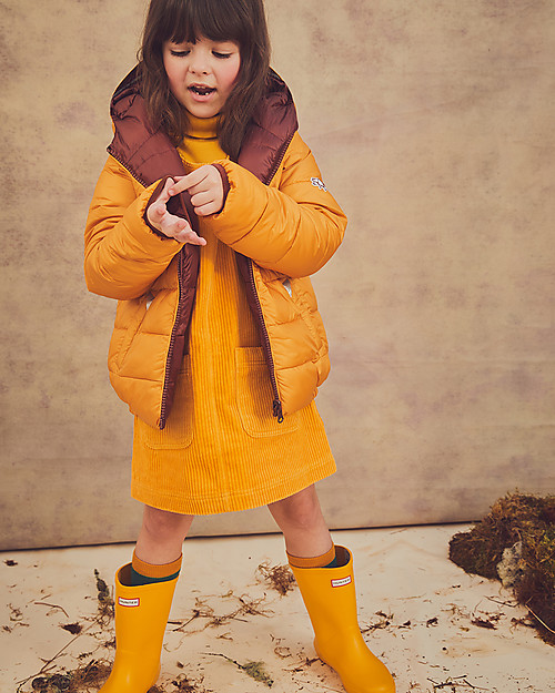 Toastie Kids Sustainable Reversible Puffer Jacket - Ochre/Chestnut - Eco Down Fill Down Jacket
