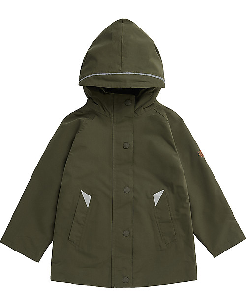 Toastie Kids Waterproof Raincoat with Thermal Lined - Olive - Recycled Material Waterproof