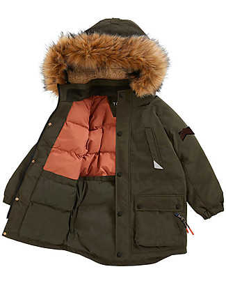 Toastie Kids Wild North Star Parka - Antique Olive&Rust - Eco Faux-Down Fill Coats