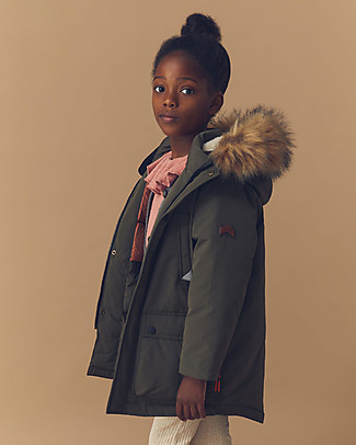Toastie Kids Wild North Star Parka - Antique Olive&Rust - Eco Faux-Down Fill Coats