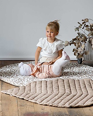 Toddlekind Organic Cotton Leaf Mats - Tan - 128x96 cm - The Perfect Topper for Your Playmat! Carpets