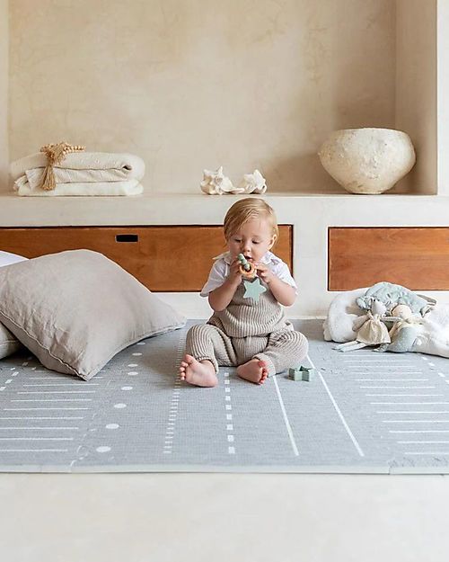 Toddlekind Prettier Playmats - Berber - Storm - 120x180 cm - Includes 6 Squares! Puzzle Mats