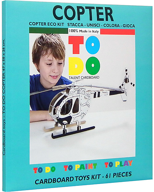 ToDo Cardboard Construction Kit Student Level, Copter 61 pieces - Eco-friendly fun! Creative Toys