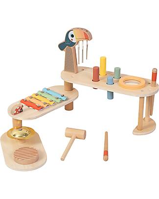 Tooky Toy Foldable Wooden Music Set - 32.2 x 12 x 29.1 cm - 3+ Years Musical Instruments