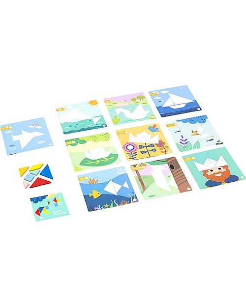 Tooky Toy Magnetic Tangram Toy - 18 Pieces - Over 20 Modular Shapes! - 3+ Years Magnetic Games