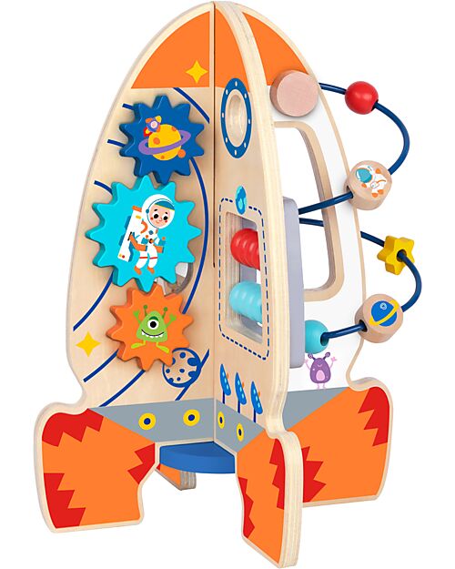 Tooky Toy Multifunctional Interactive Activity Rocket - 21.7 x 21.7 x 29.5 cm - From 24 Months Sensory Games_
