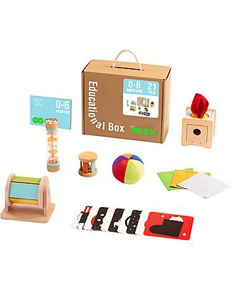 Tooky Toy Multisensory Educational Box - 21 Pieces - 32.5 x 27 x 14 cm - 0+ Sensory Games_