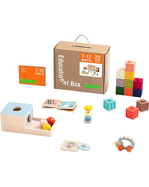 Tooky Toy Multisensory Educational Box - 22 Pieces - 32.5 x 27 x 14 cm - 6m+ Sensory Games_