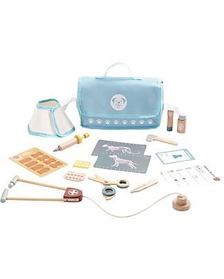 Tooky Toy Small Wooden Vet Set - 16 Pieces - 24 x 18 x 9 cm - 3+ Years Pretend Play