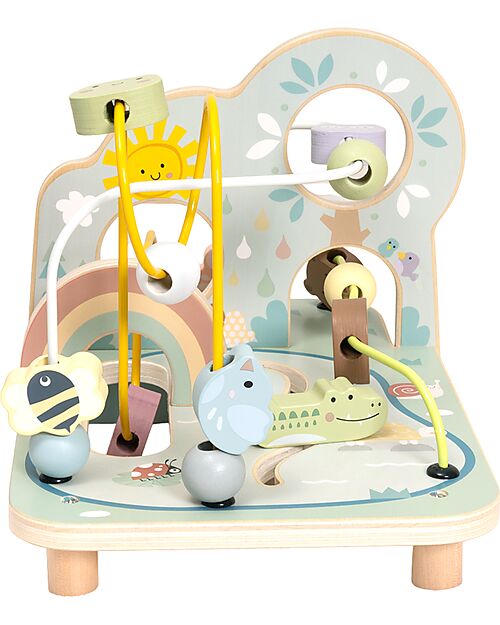 Tooky Toy Wooden Beads Maze - Forest - 28.5 x 20.7 x 19.1 cm - From 12 Months Newborn Toys_