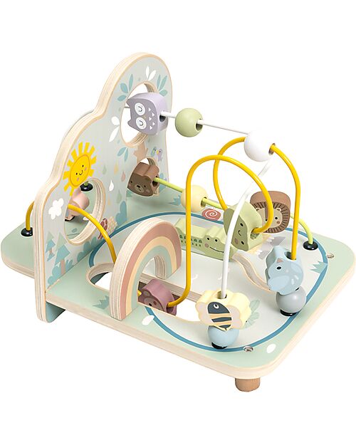 Tooky Toy Wooden Beads Maze - Forest - 28.5 x 20.7 x 19.1 cm - From 12 Months Newborn Toys_