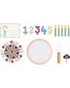 Tooky Toy Wooden Birthday Cake Play Set - ø 17 x 9.7 cm - From 18 Months - Includes 20 Pieces Wooden Food
