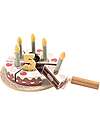 Tooky Toy Wooden Birthday Cake Play Set - ø 17 x 9.7 cm - From 18 Months - Includes 20 Pieces Wooden Food