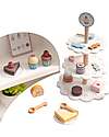Tooky Toy Wooden cake stand - 22 Pieces - 22 x 31 cm - 3+ Years Wooden Food