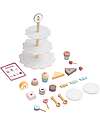 Tooky Toy Wooden cake stand - 22 Pieces - 22 x 31 cm - 3+ Years Wooden Food