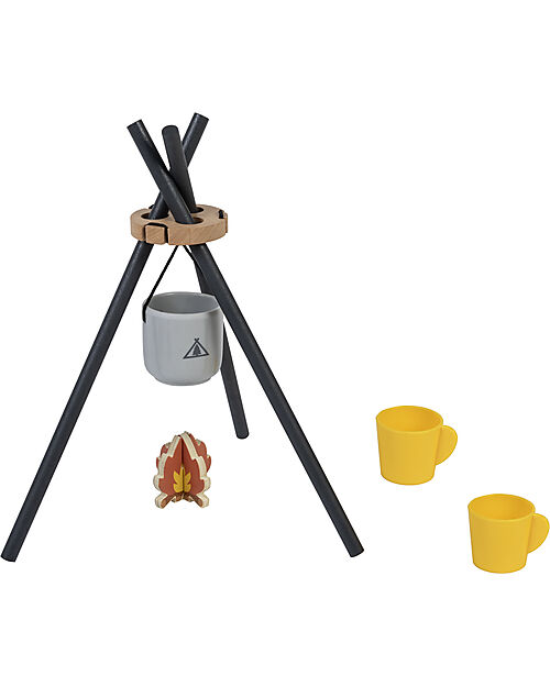 Tooky Toy Wooden Camping Set - 35 Pieces - 28 x 38 x 33 cm - 3+ Years Wooden Toy Tools