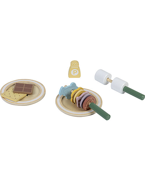 Tooky Toy Wooden Camping Set - 35 Pieces - 28 x 38 x 33 cm - 3+ Years Wooden Toy Tools