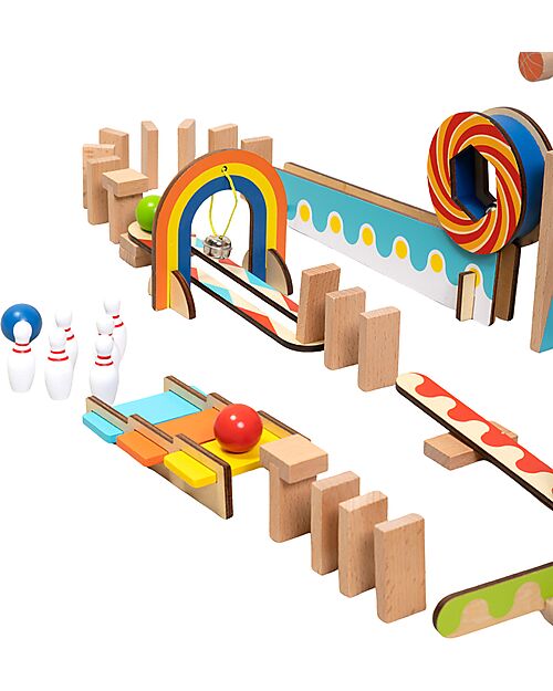 Tooky Toy Wooden Dominoes - 57 Pieces - 3+ Years Wooden Blocks and Construction Sets