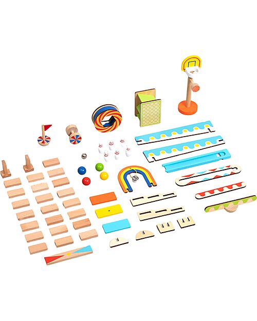 Tooky Toy Wooden Dominoes - 57 Pieces - 3+ Years Wooden Blocks and Construction Sets