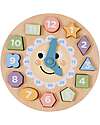 Tooky Toy Wooden Interlocking Game - Clock - 22 x 2.3 cm - 3+ Years Wooden Stacking Toys