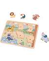 Tooky Toy Wooden Interlocking Sound Puzzle - Animals - 29.5 x 21.5 x 1.5 cm - 18m+ Wooden Stacking Toys