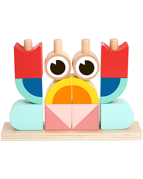 Tooky Toy Wooden Interlocking Toy - Animals - 18 Pieces - 24m+ Wooden Stacking Toys