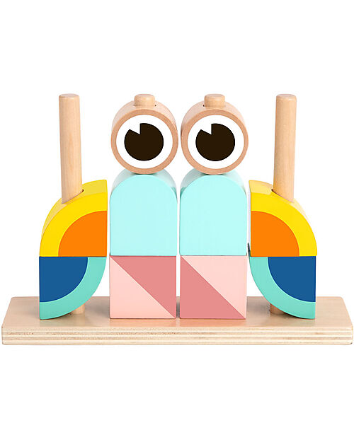 Tooky Toy Wooden Interlocking Toy - Animals - 18 Pieces - 24m+ Wooden Stacking Toys