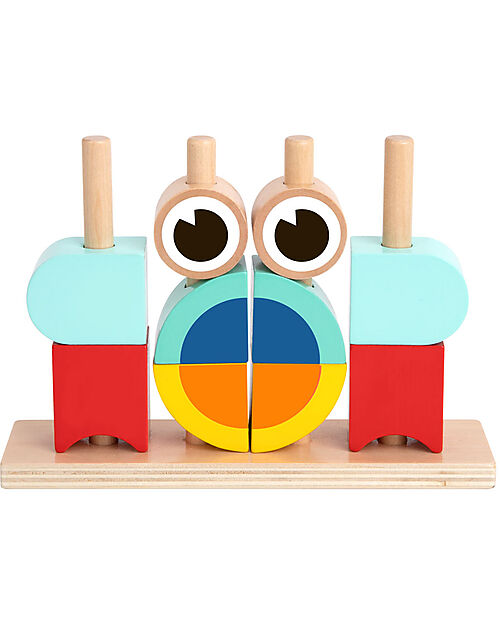 Tooky Toy Wooden Interlocking Toy - Animals - 18 Pieces - 24m+ Wooden Stacking Toys