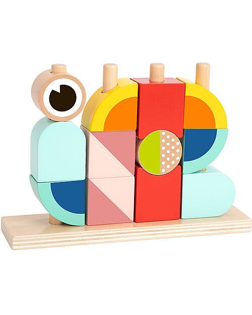 Tooky Toy Wooden Interlocking Toy - Animals - 18 Pieces - 24m+ Wooden Stacking Toys