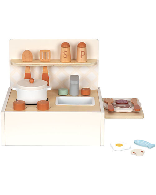 Tooky Toy Wooden Kitchen Set - 23 pieces - 30 x 25.5 x 27 cm - 3+ Years Toy Kitchens