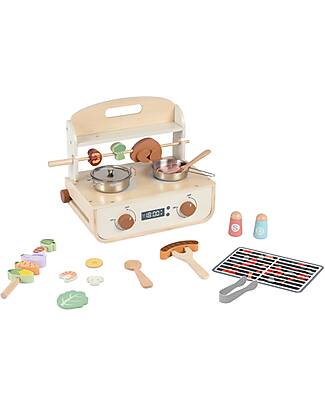 Tooky Toy Wooden Kitchen Set - 30 pieces - 35.1 x 22.3 x 28.5 cm - 3+ Years Toy Kitchens