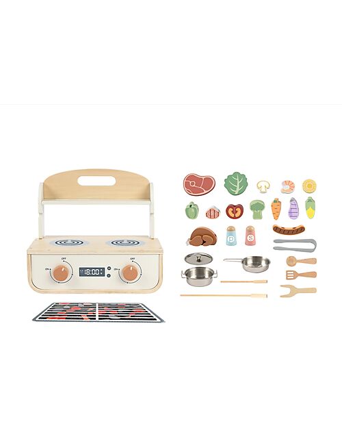 Tooky Toy Wooden Kitchen Set - 30 pieces - 35.1 x 22.3 x 28.5 cm - 3+ Years Toy Kitchens