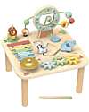 Tooky Toy Wooden Multi-Activity Table - Forest - 29.5 x 29.5 x 27.7 cm - From 18 Months Sensory Games_