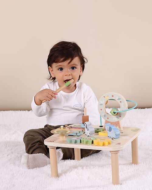 Tooky Toy Wooden Multi-Activity Table - Forest - 29.5 x 29.5 x 27.7 cm - From 18 Months Sensory Games_