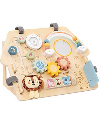 Tooky Toy Wooden Multiactivity Panel - Reclining - 40 x 4 x 30 cm - 12m+ Sensory Games_