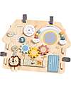 Tooky Toy Wooden Multiactivity Panel - Reclining - 40 x 4 x 30 cm - 12m+ Sensory Games_