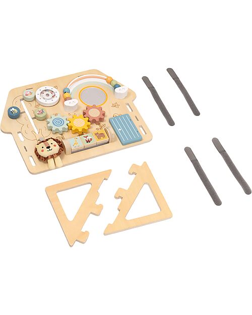 Tooky Toy Wooden Multiactivity Panel - Reclining - 40 x 4 x 30 cm - 12m+ Sensory Games_