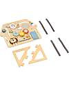 Tooky Toy Wooden Multiactivity Panel - Reclining - 40 x 4 x 30 cm - 12m+ Sensory Games_