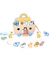 Tooky Toy Wooden Noah’s Ark - 26 x 17 x 20.5 cm - From 24 Months - Includes 22 Pieces Wooden Animals