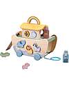 Tooky Toy Wooden Noah’s Ark - 26 x 17 x 20.5 cm - From 24 Months - Includes 22 Pieces Wooden Animals